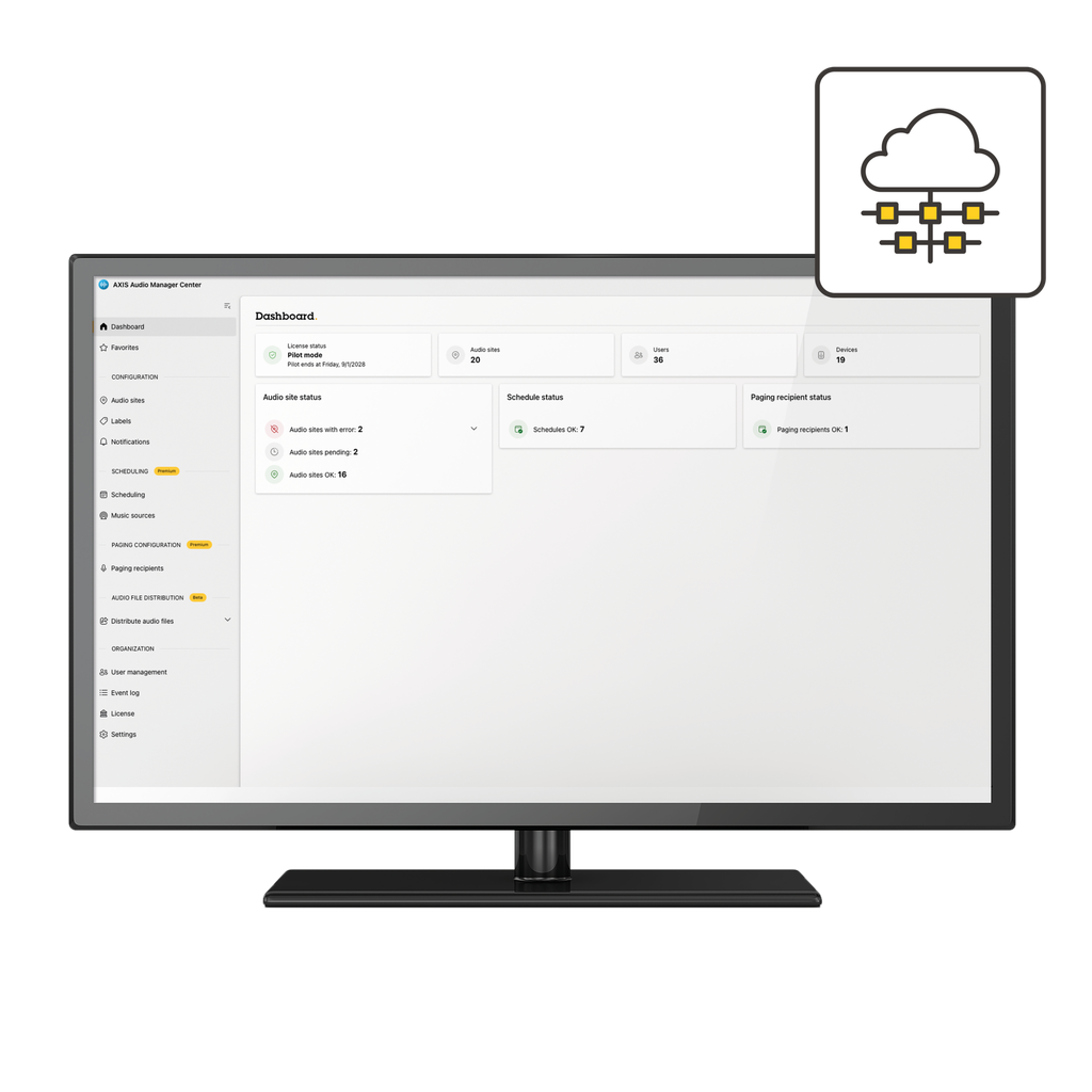 [02246-001] AXIS AUDIO MANAGER CENTER 1Y ELIC