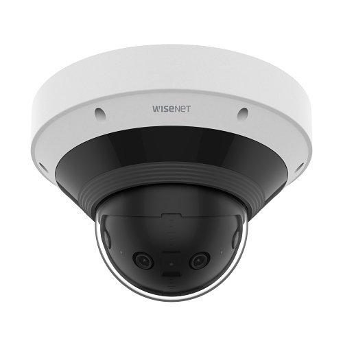 Hanwha 8MP AI IR Panoramic IP Camera, 2.8mm Fixed Lens, White