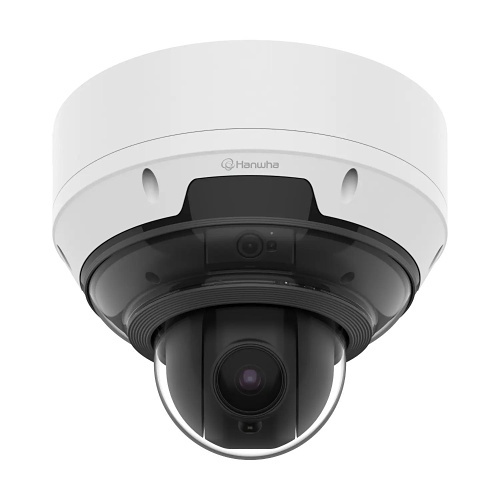 Hanwha 3CH + PTZ, AI, IR Multi directional outdoor camera / 5MP x 3CH + 4MP 18x PTZ 