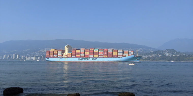 Cargo Ship Vancouver BC Canada Port
